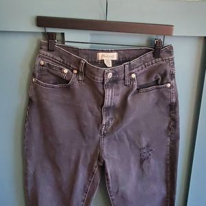 Madewell the high rise slim crop boyjean distressed